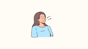 深呼吸する女性